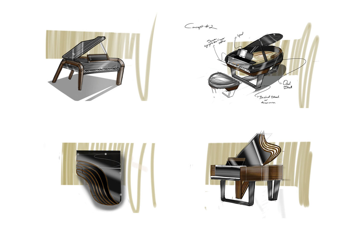 Piano concept piano 3d modeling rendering