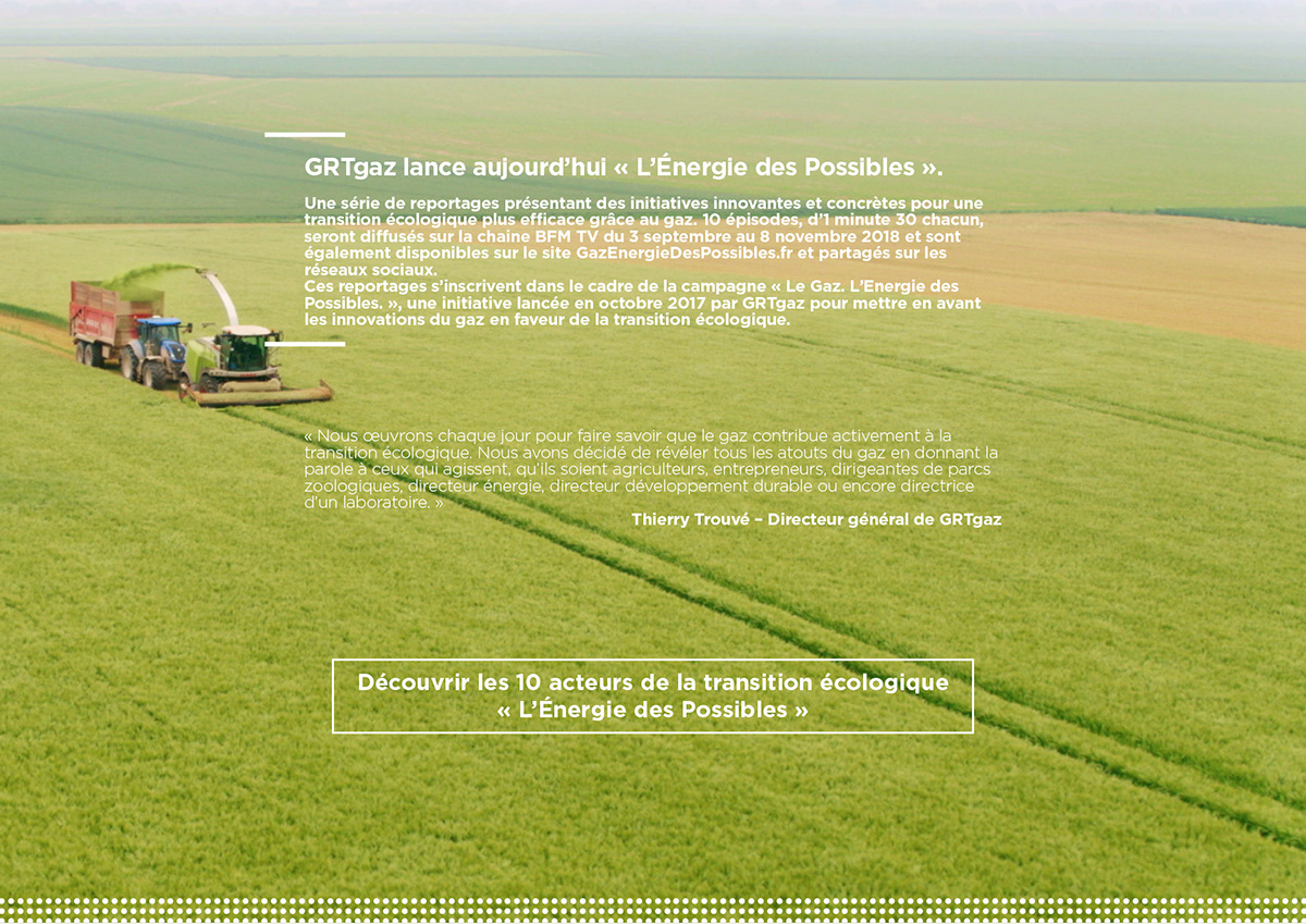 agriculteur biogaz drone ecologie energie Environnement gaz de ville GRTgaz reportage television