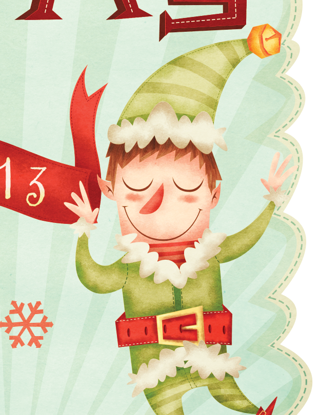 xmas Christmas merry illustracion mexico levi ortiz strauss Character texture print card holidays vector