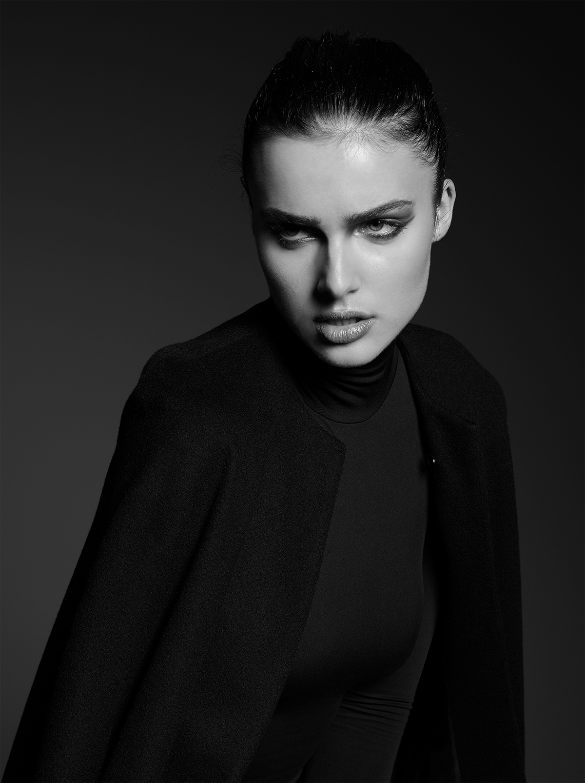 black & white editorial geometric strong looks Drowning piercing eyes