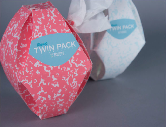 kleenex package Sustainable design type tissue redesign Pack twin pack 