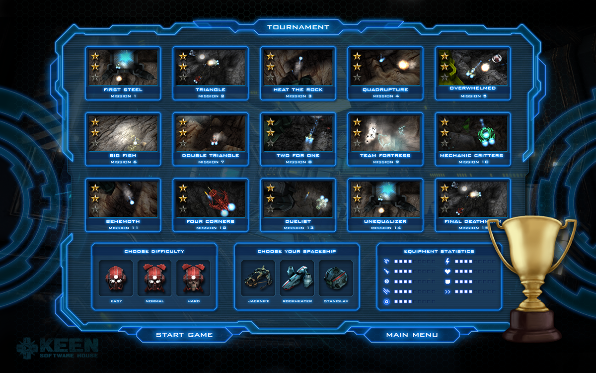 Miner Wars Arena user interface Game Menu game interface GUI