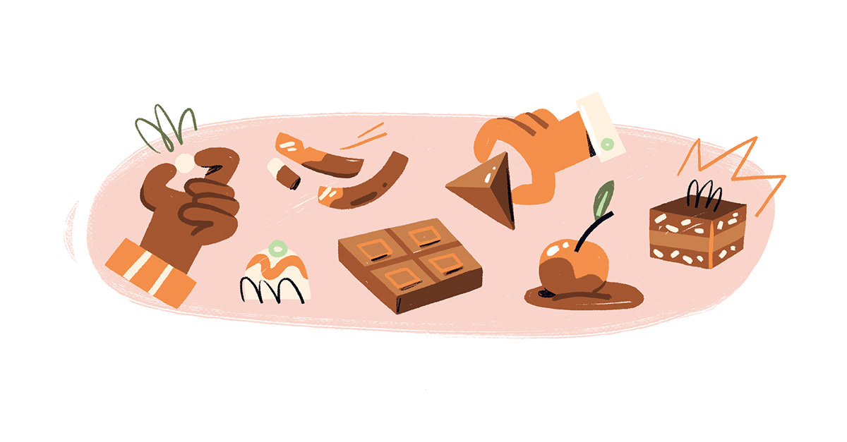 chocolate praline spot illustration