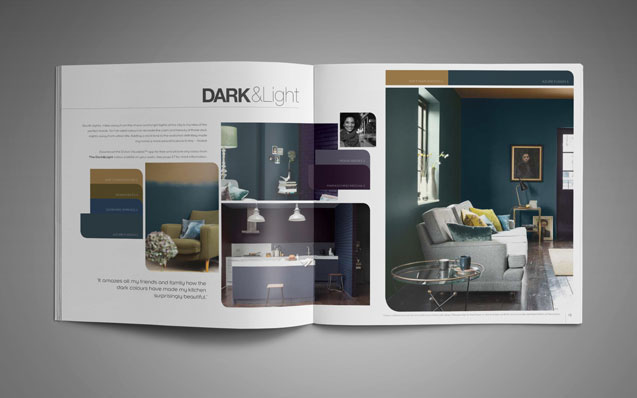 Product Catalogue paint Dulux Woodgard Layout editorial advertorial Retail brochure