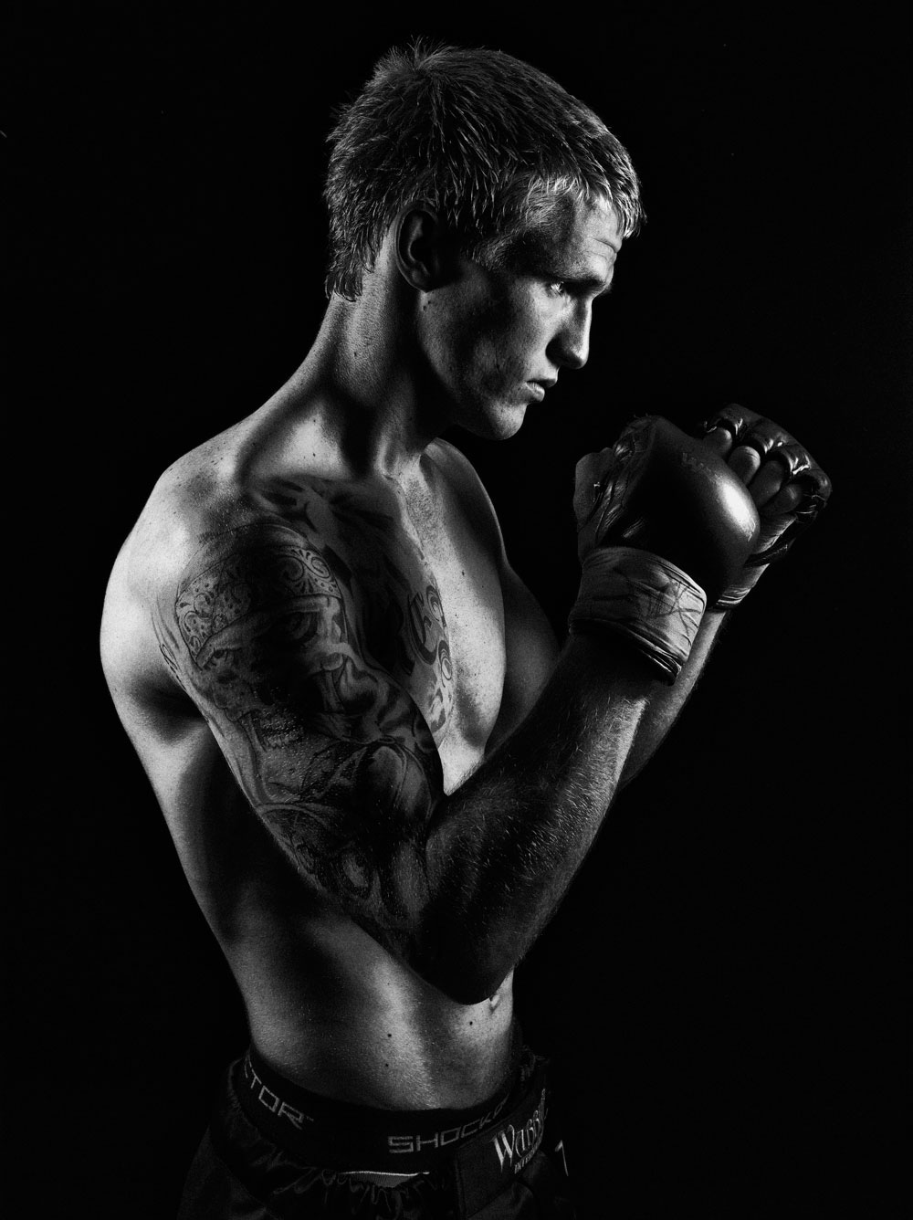 fight Boxing portrait black and white Portraiture Hasselblad digitial Martial Arts fight night fight club men male muscles sport