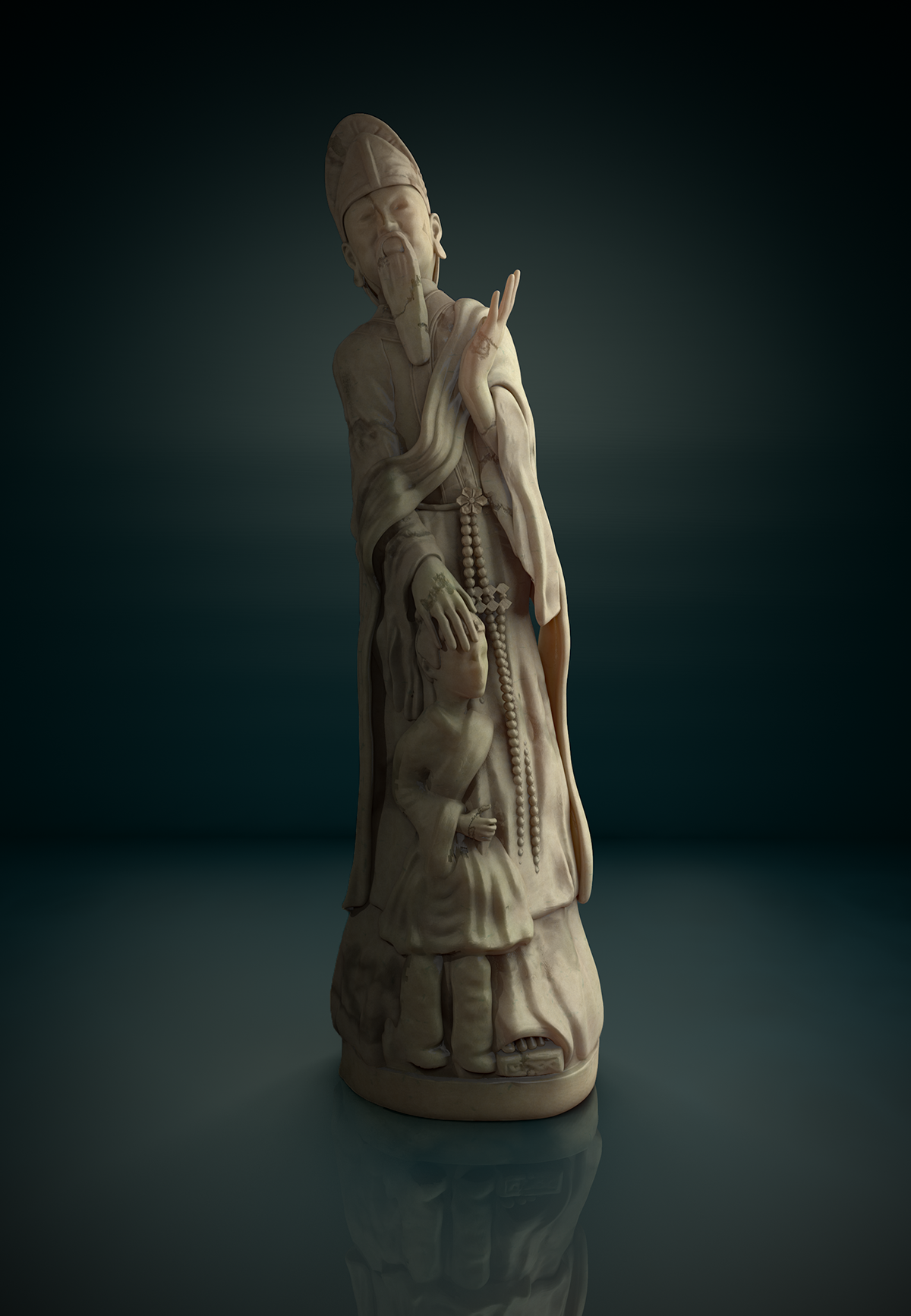 statue Ancient minerals precius jewelry Render CGI 3D