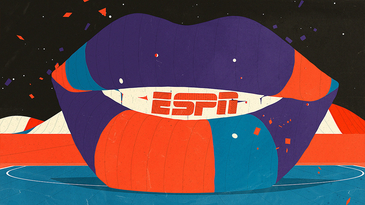 ESPN Ident sports basketball planet colors Cel Animation illustrated