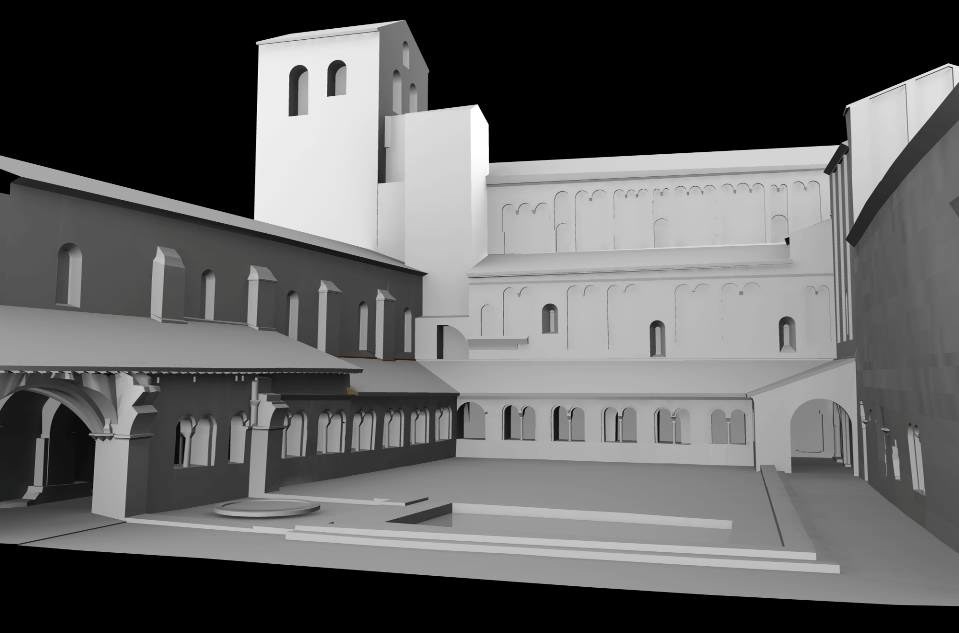 3D 3d modeling texturing laser scanner cloister virtual reconstruction