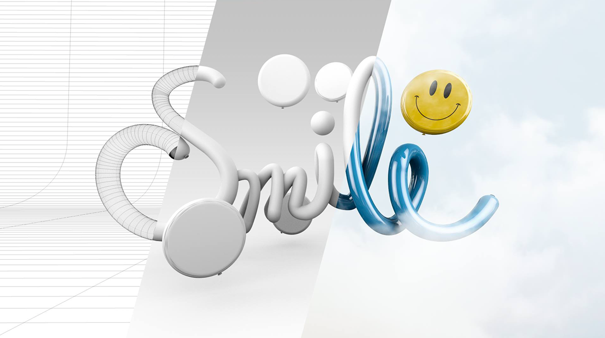 3D Render design Odontologia smile sorriso SKY balloons