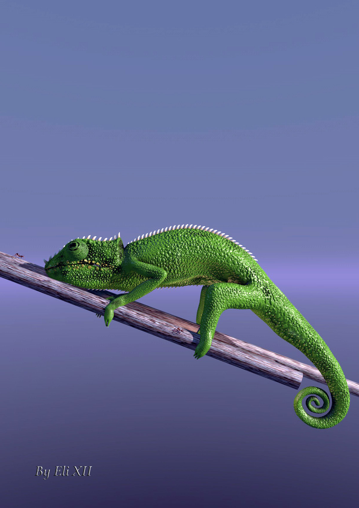 chameleon ant cinema 4d lunch 3D CGI cameleon
