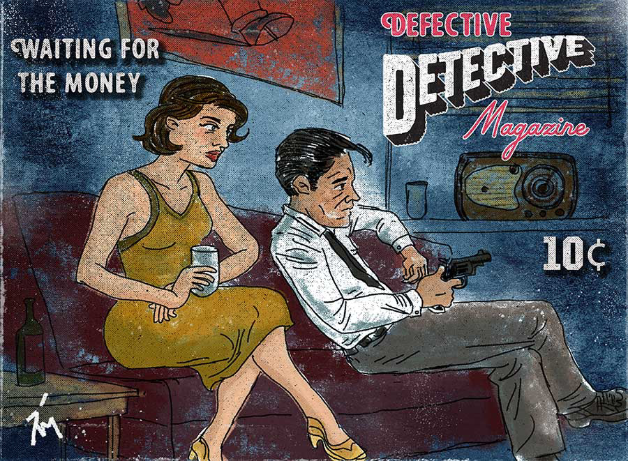 Retro noir detective digitalart