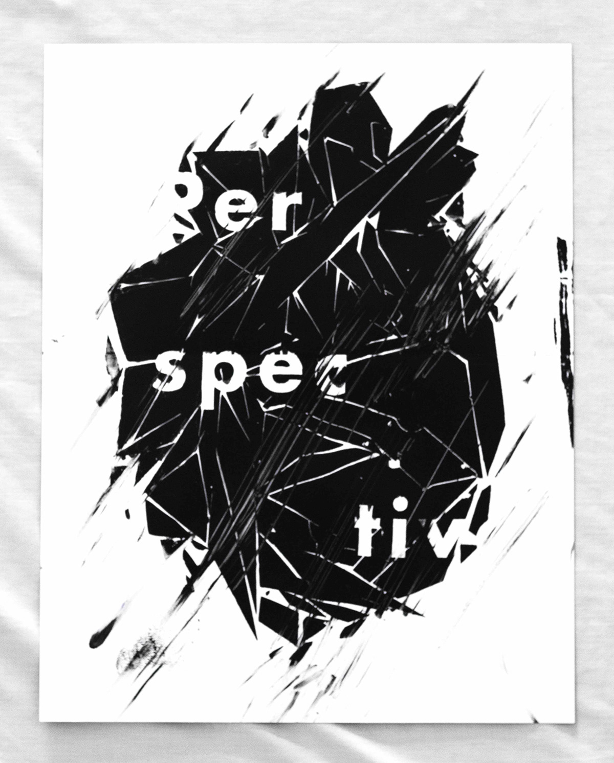 Perspective  screen print typography   ink