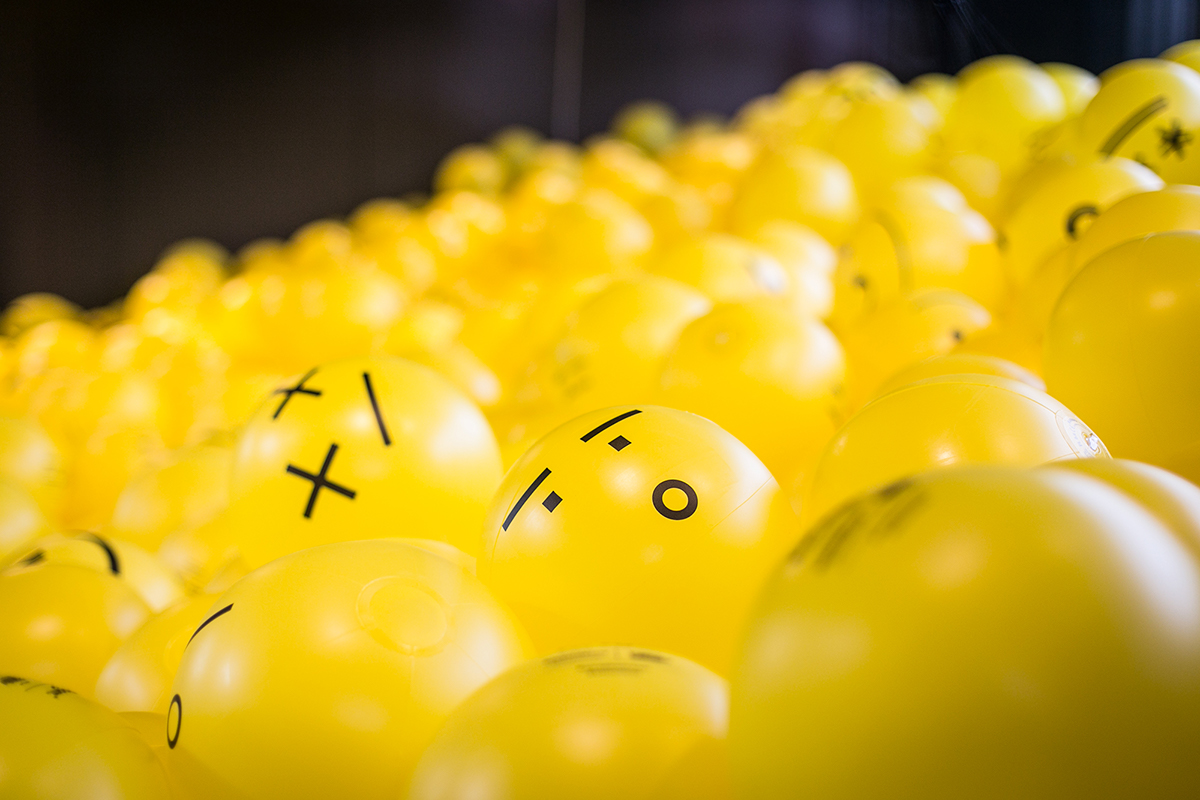 emojiballroom Emoji Emoticon ball installation Art Installation Inflatable Installation
