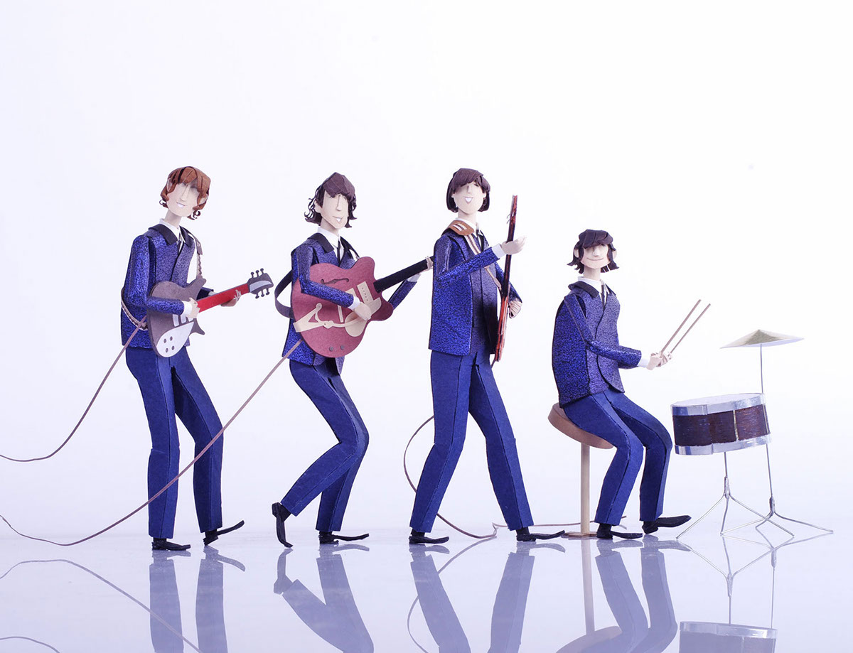 paper cut Beatles