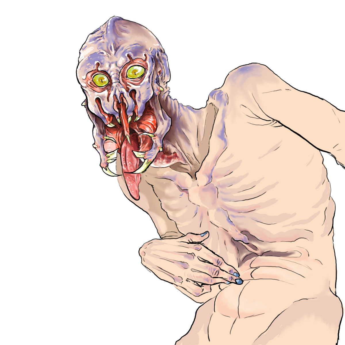 monster body horror horror ILLUSTRATION  Character design 