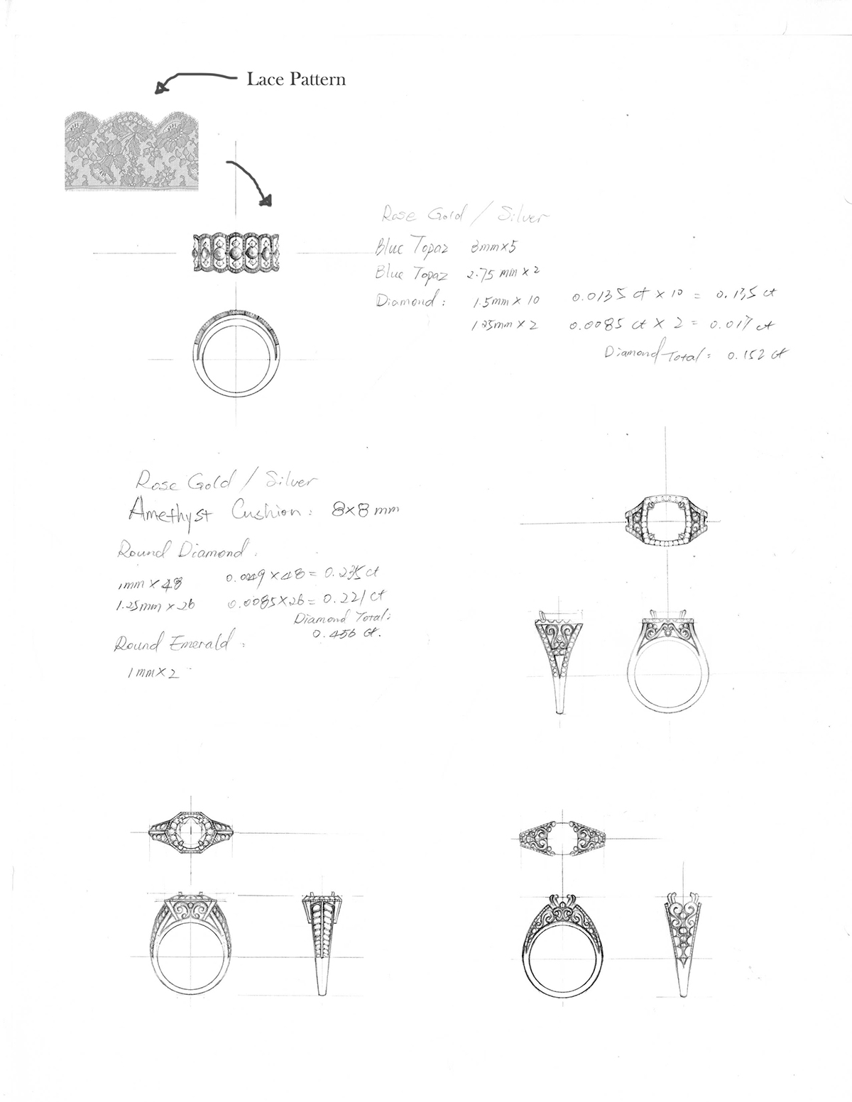 Sofia Vergara fine jewelry Sterling Jewelers technical drawing
