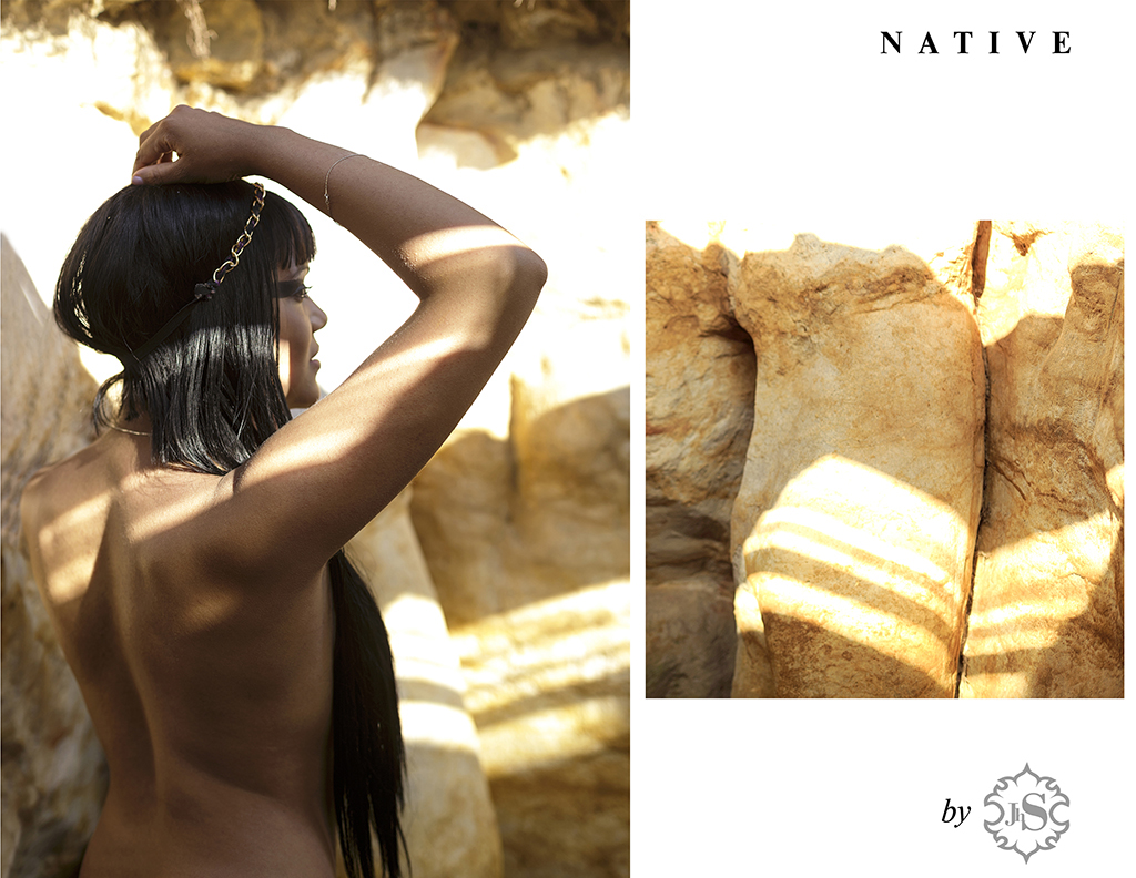 #fashion photography #editorial photography #natural light fashion model #nature  # #landscape  #makeup  #artistic makeup sunshine body #editorial black hair sand stones