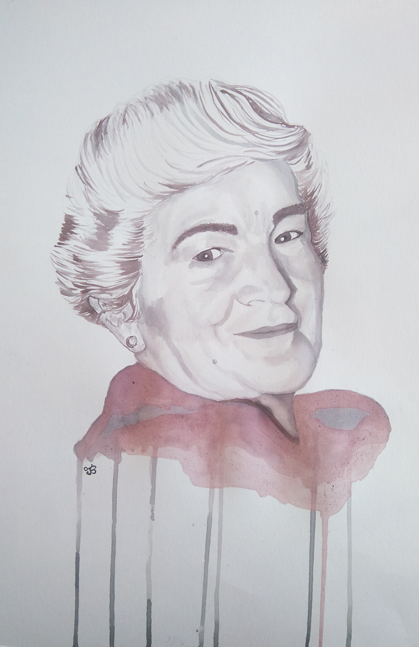 ink vino retrato abuela tinta wine portrait mujer grandmother