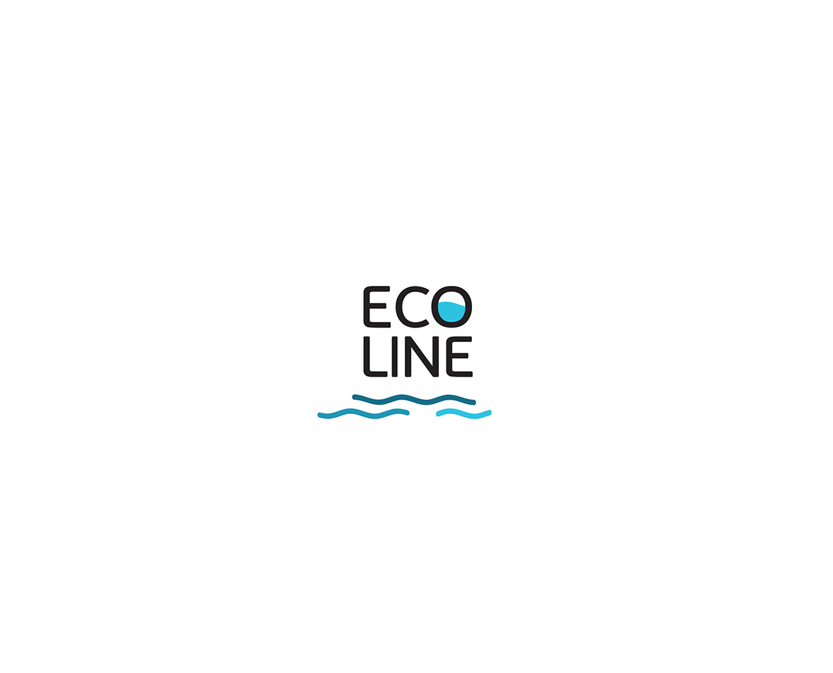 brand logo Logotype eco line blue sea logistic Cargo ship