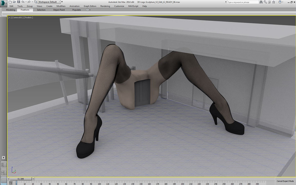 female woman legs inflatable sculpture 3D Printing