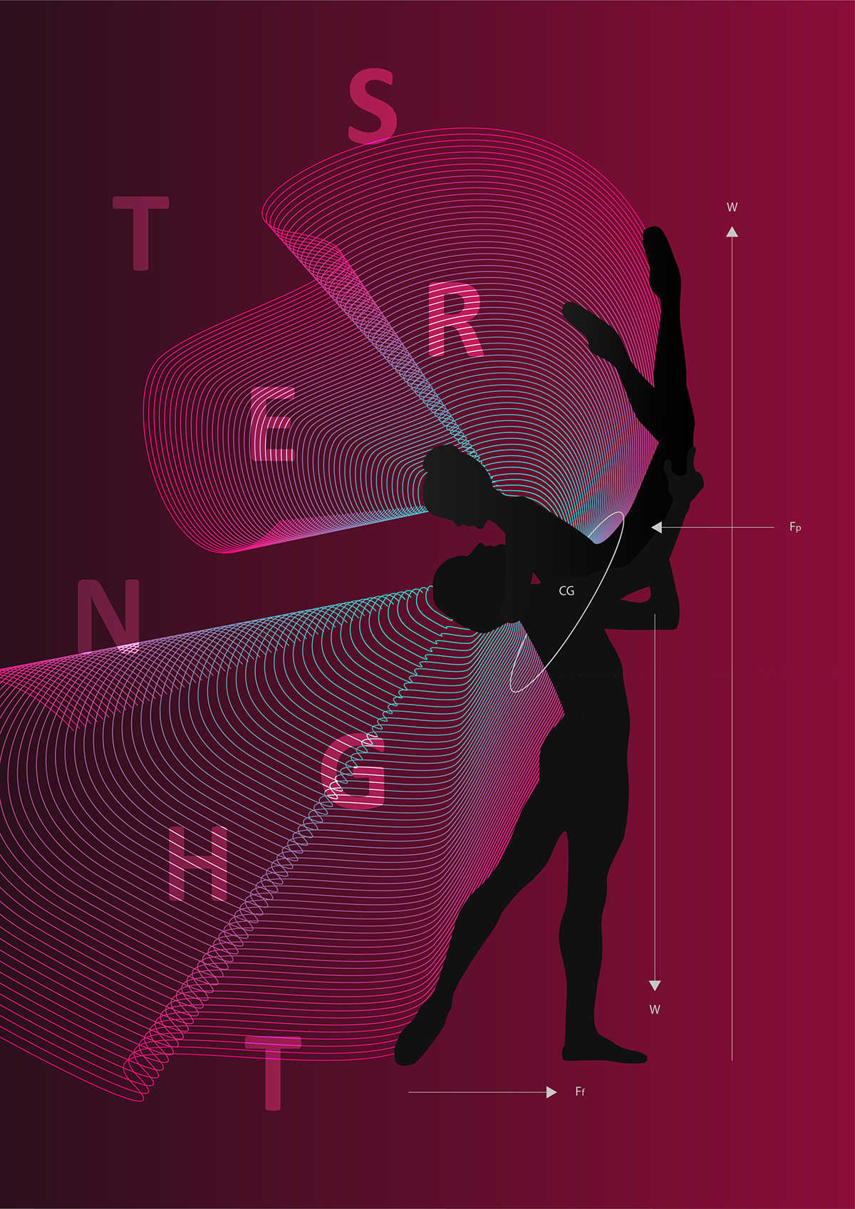 print design ballet infographic DANCE   poster bold color Silhouette lines