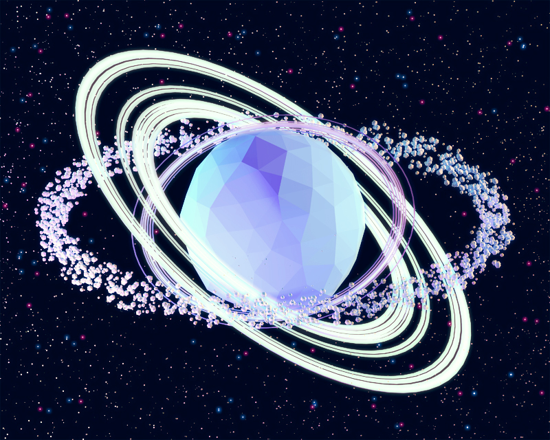 Space  planet planetary Orbit outer space spaceship rings 3D Render lowpoly Low Poly c4d cinema 4d colony gif
