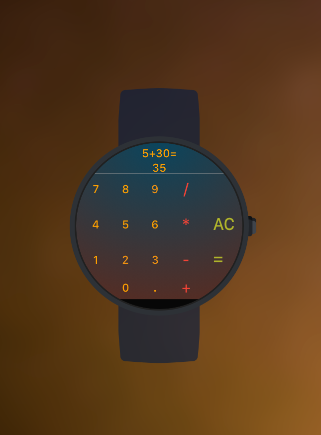 DailyUI calculator Android Wear material