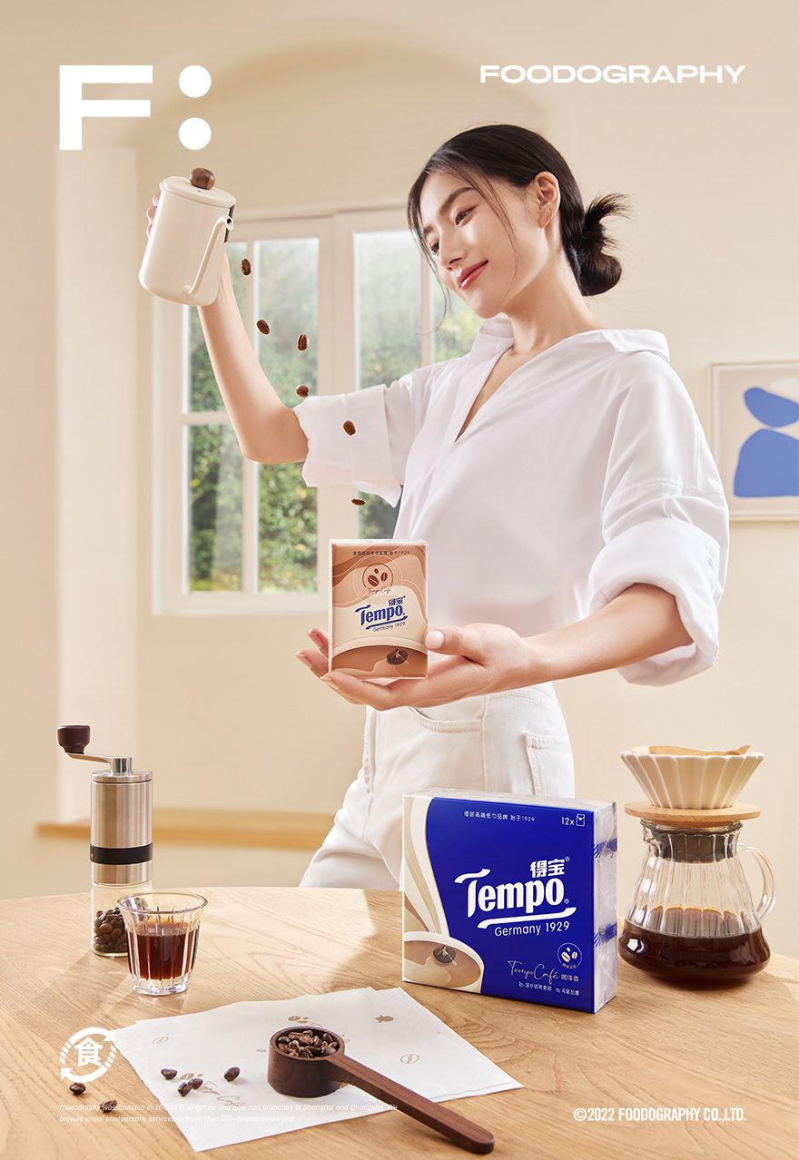 Tempo 咖啡 电商摄影 产品摄影 海报摄影 静物摄影 食摄集 KV摄影 得宝 手帕纸