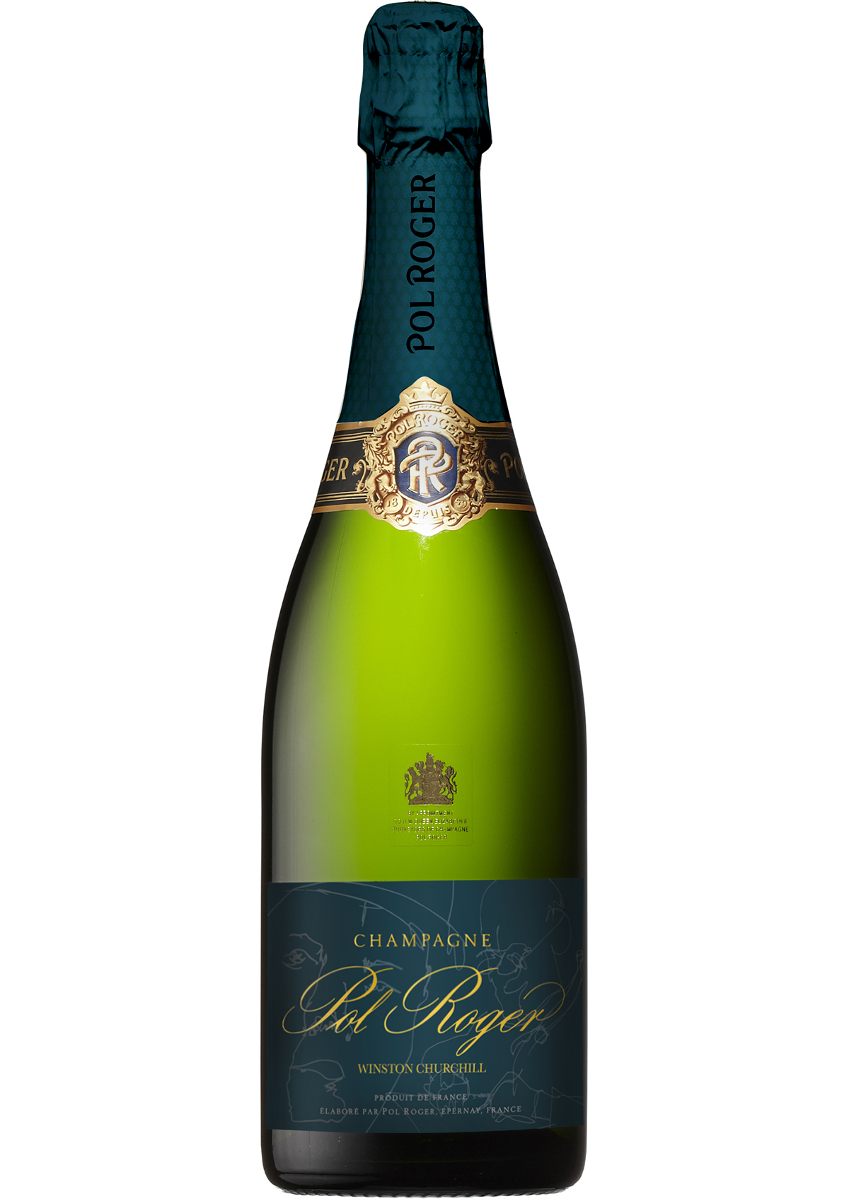 Churchill champagne design label design