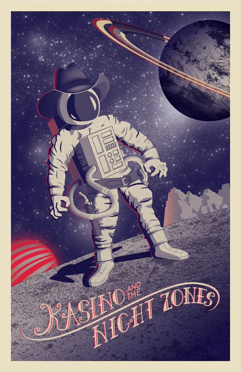 graphic design  ILLUSTRATION  design gig poster gig poster astronaut Space  astronomy cowboy