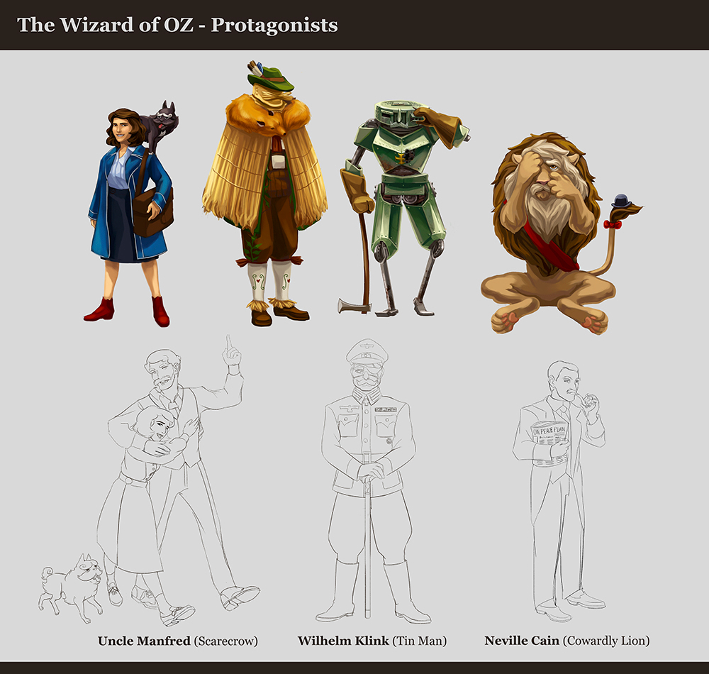Scifi concept art Environment design Webcomic comicapp wizard of oz Visual Development papertiger lion scarecrow tinman ann coddou