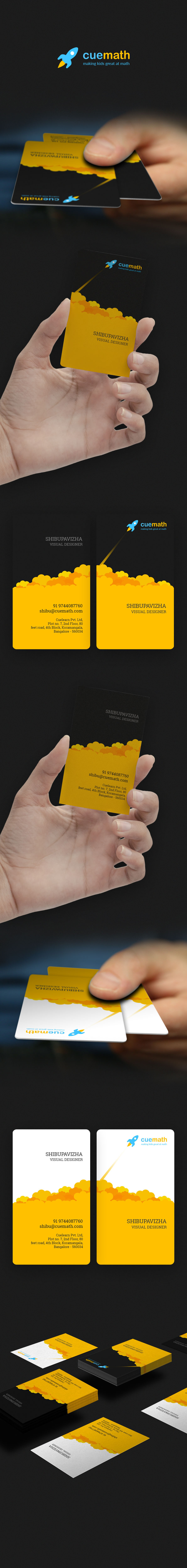 visiting card business card black orange shibupavizha