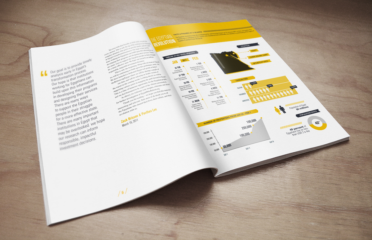 Adobe Portfolio infographic egypt international development Reboot Design for Good social change impact yellow blue publication