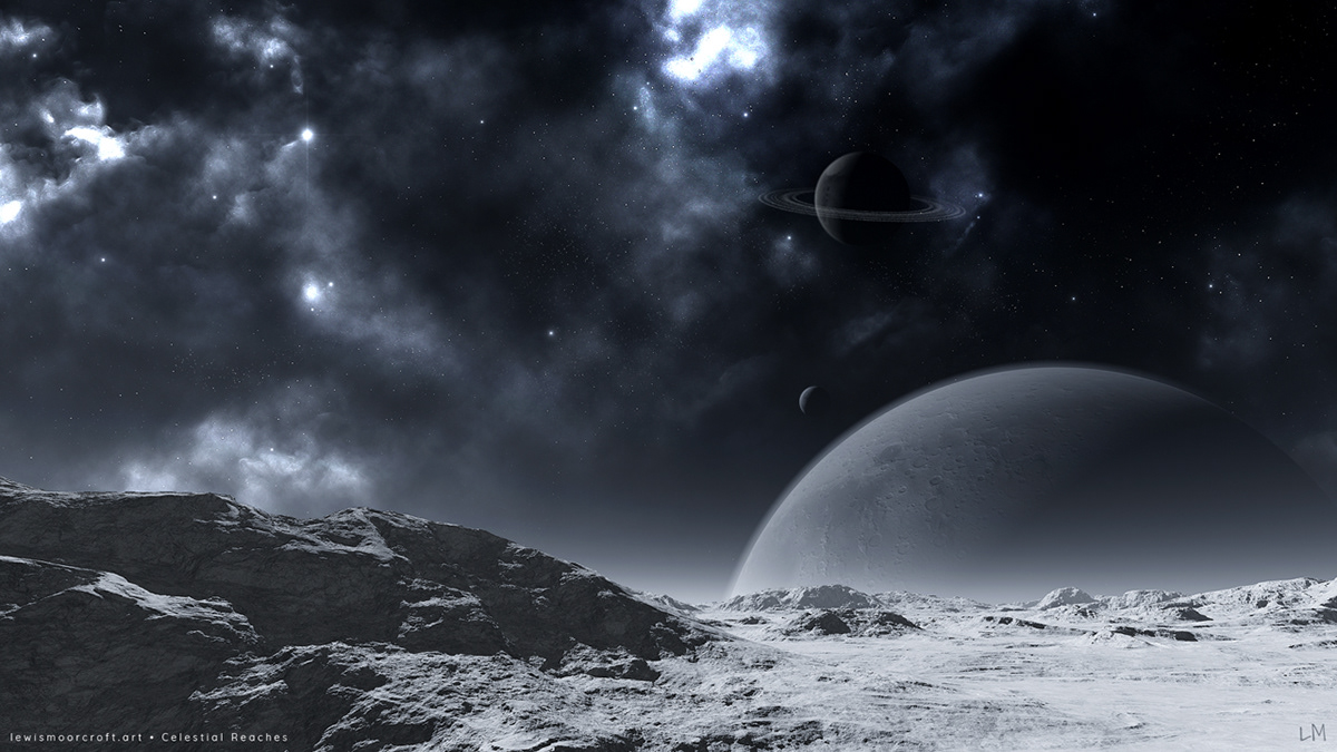 mojoworld spacescape Scifi fantasy exoplanet celestial Planets moon stars nebula