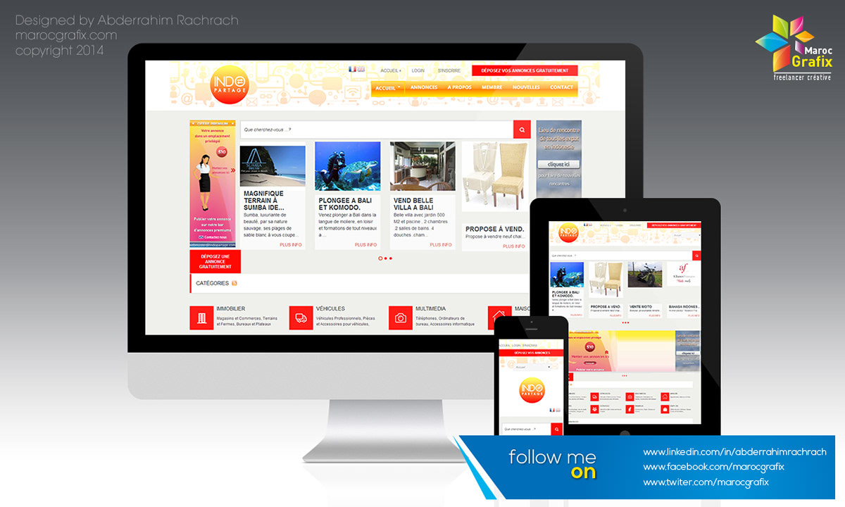 Responsive Web design Maroc Morocco Casablanca Freelance freelancer rabat psd Pack devis HTML page