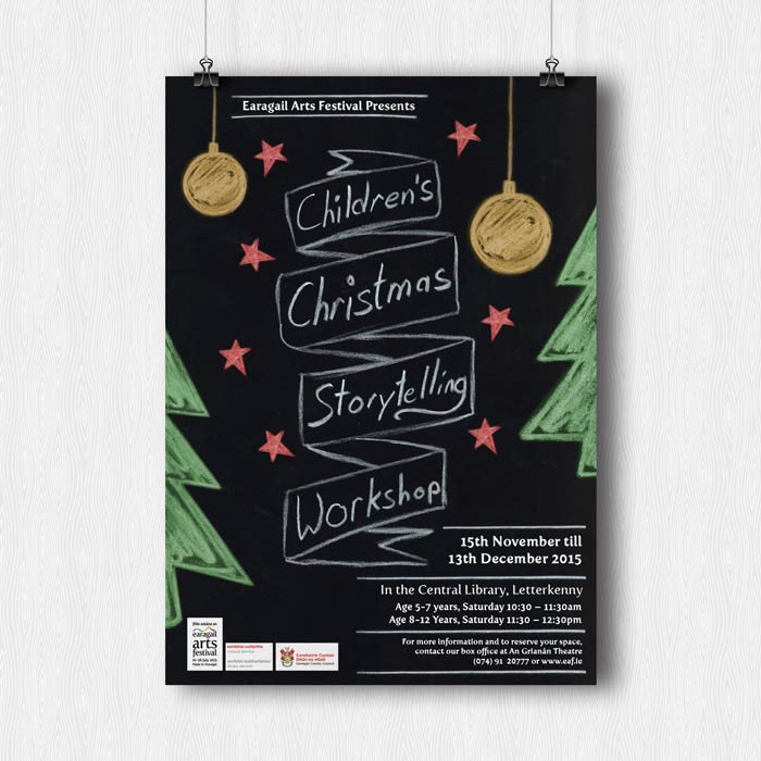 hand-drawn type Craft Style Poster Christmas Arts Festival Work workshop poster Print Work christmas poster