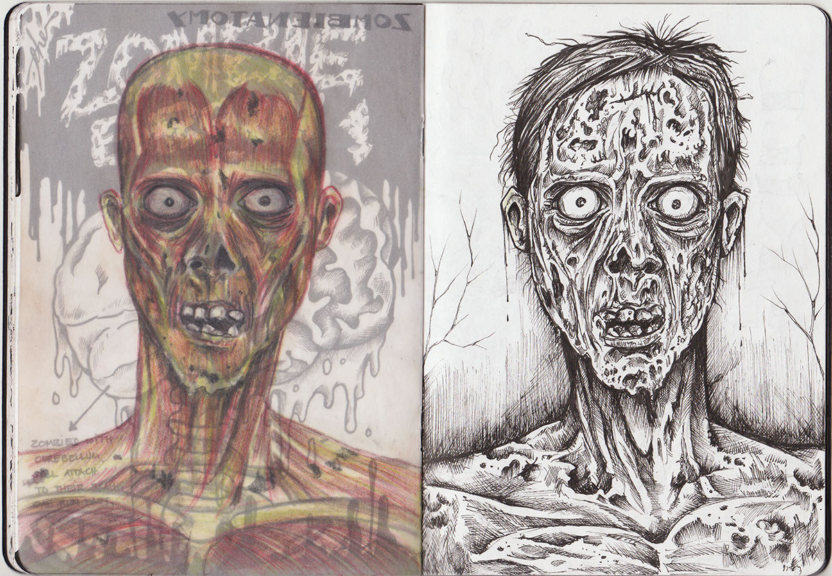 zombies The Sketchbook Project sketchbook pen and ink