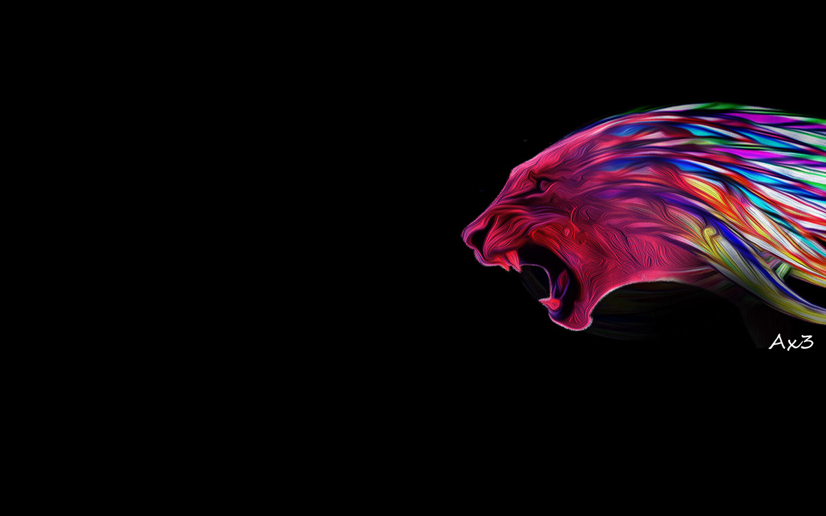 lion Colourful  bite