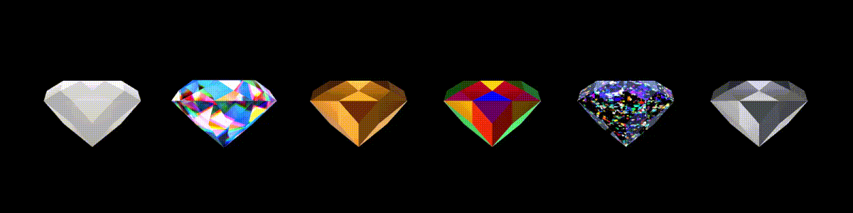 3D coin colorful crypto crystal diamond  glass Icon nft UI