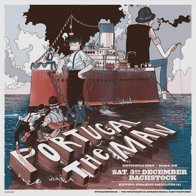 portugal the man GigPoster poster print ship Ocean sea storm