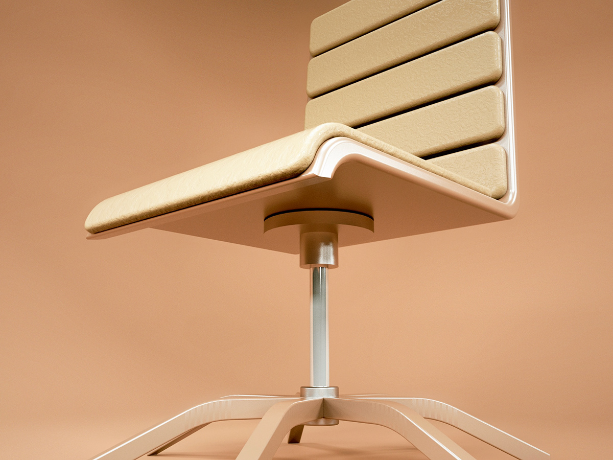 design furniture chair aluminium industrial design  3D Render octane minimal Slim thin