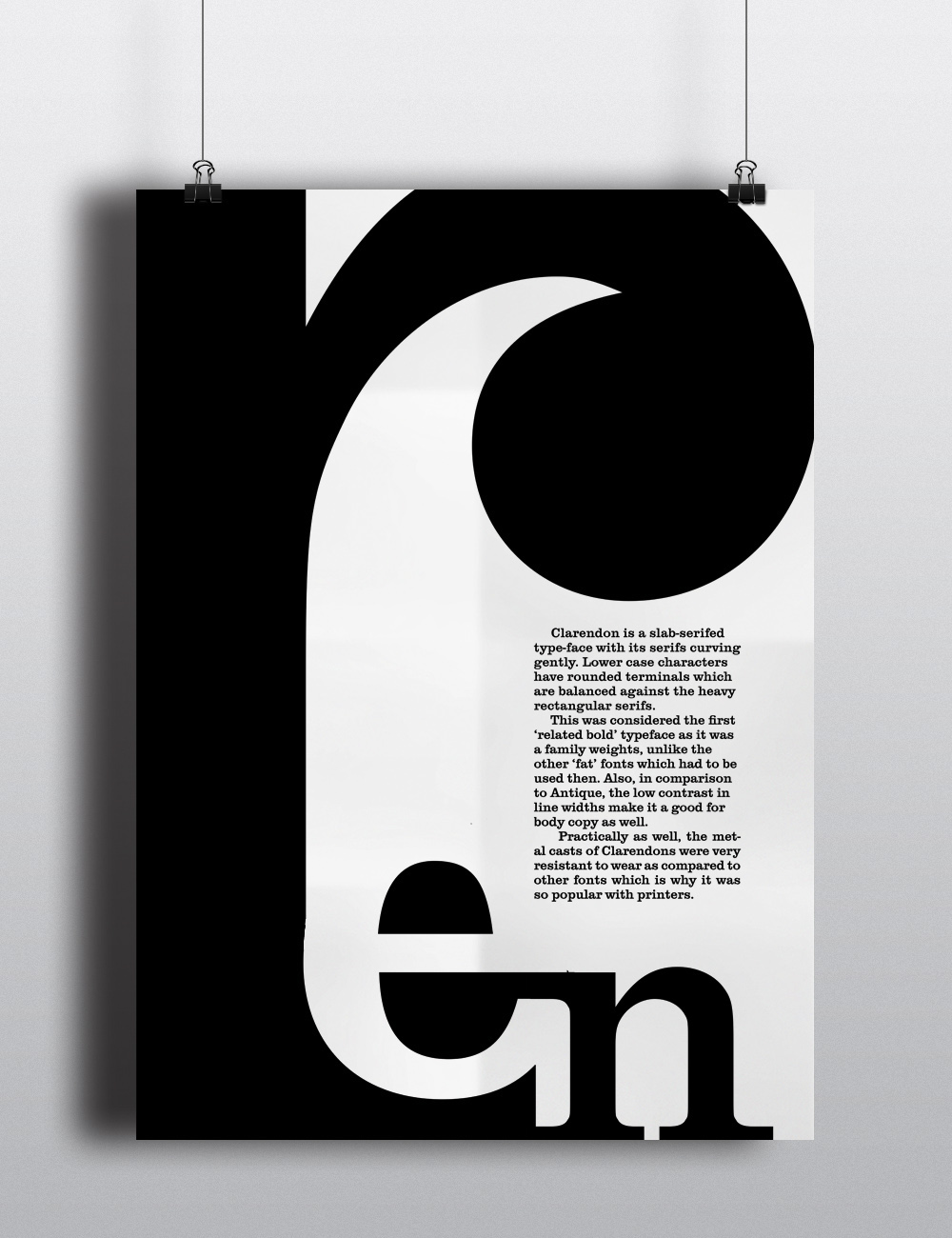 type Clarendon posters series minimalist black and white