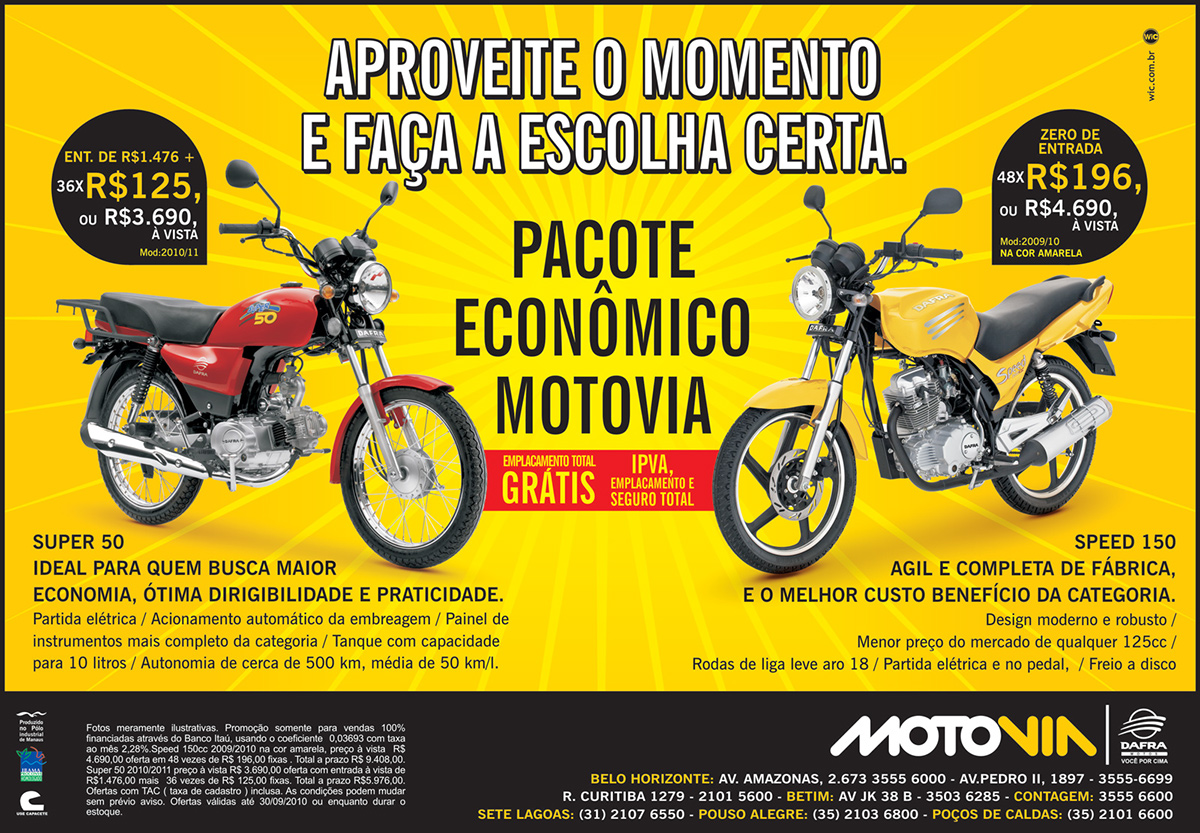 Motovia dafra moto varejo publicidade