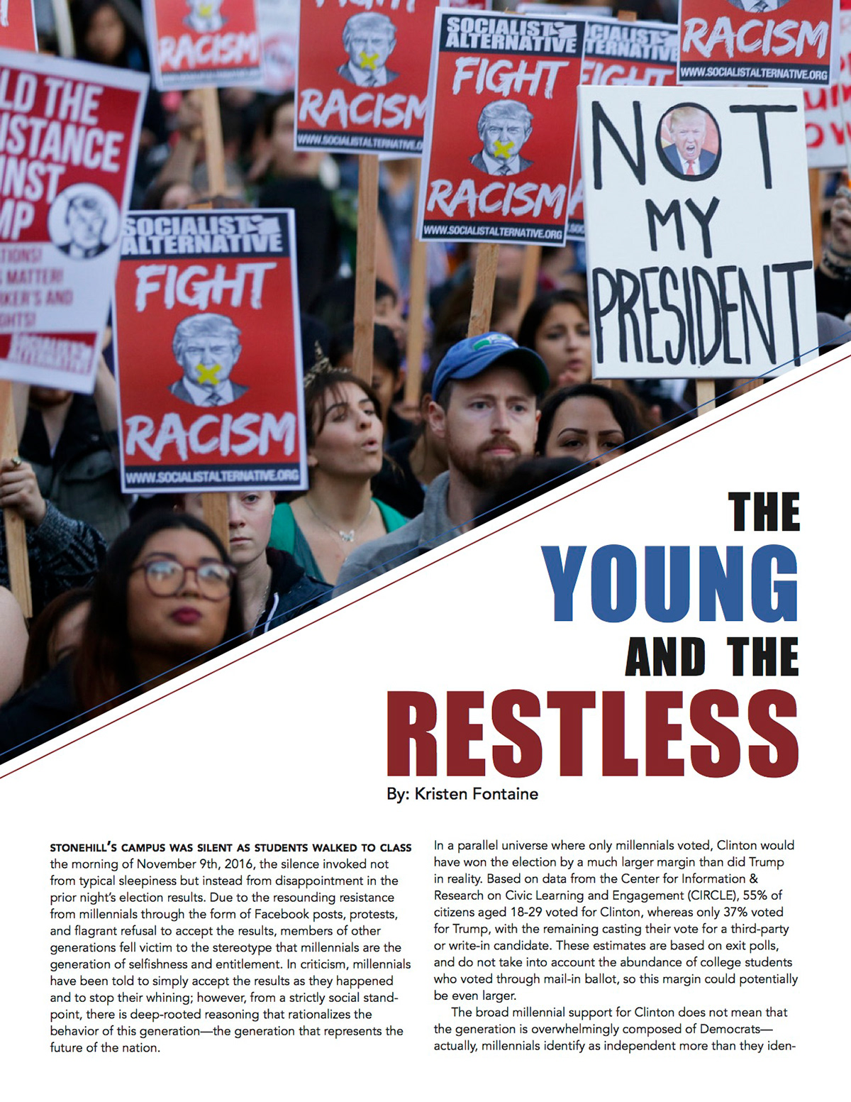 magazine editorial publication print design  spread political typography  