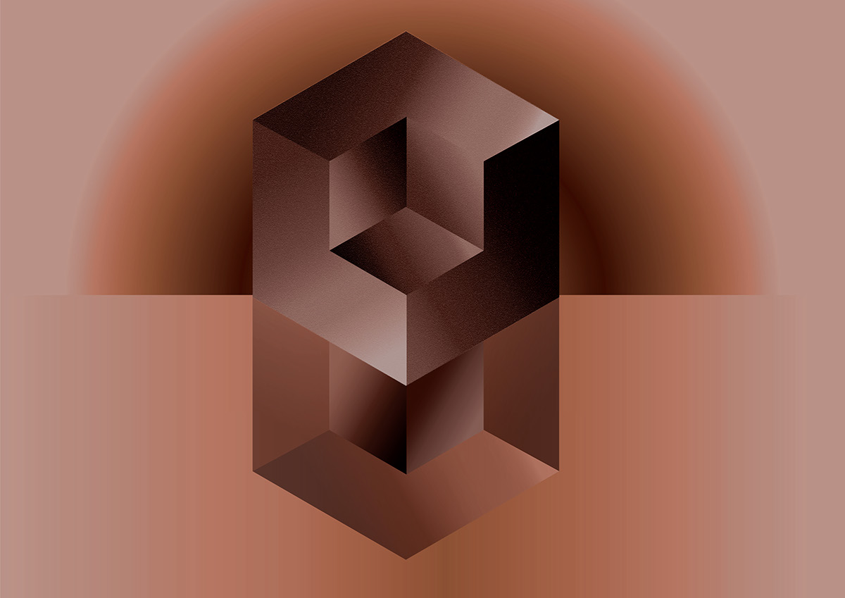 Adobe Portfolio cube impossible illusion geometry gradient texture Illustrator