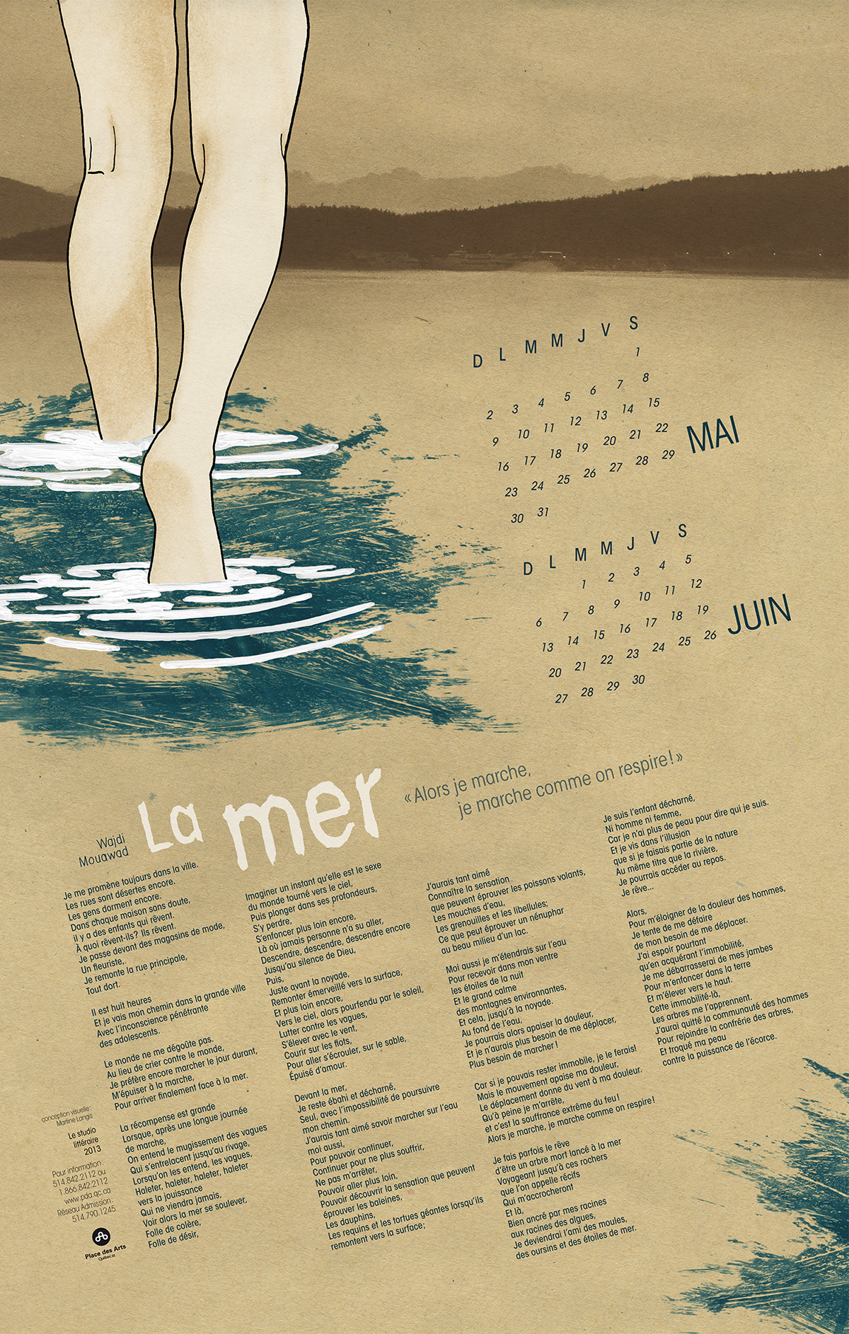 calendar poem water sea legs 35 mm calendrier wajdi poésie photos voilier boat mouette