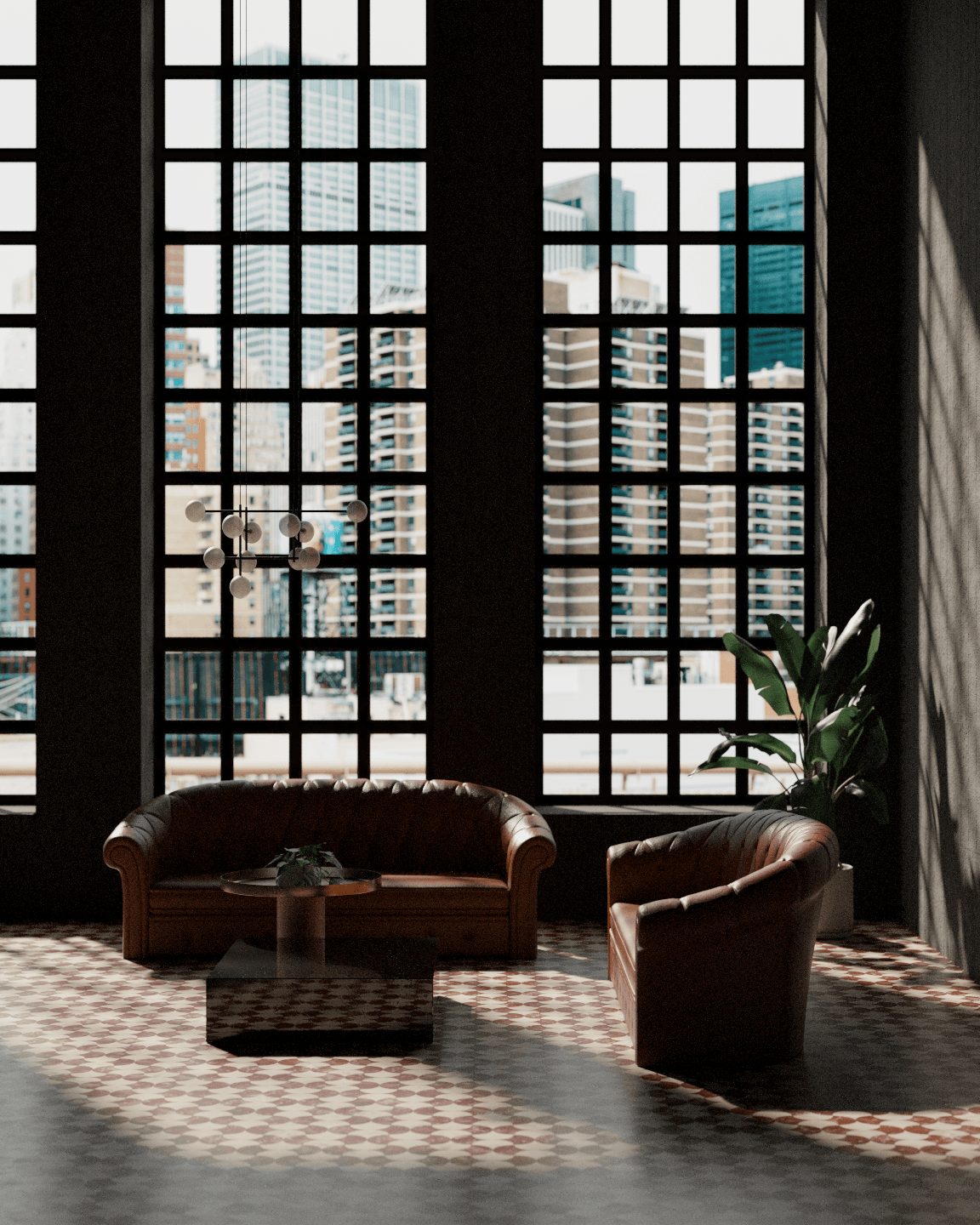 CGI Render interior design  furniture visualization modern architecture