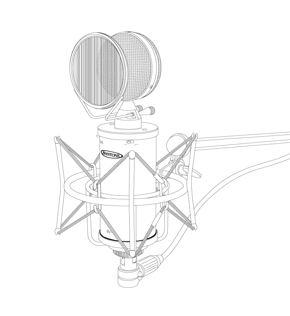 technical drawing Vector Illustration avantone microphone photo-realistic