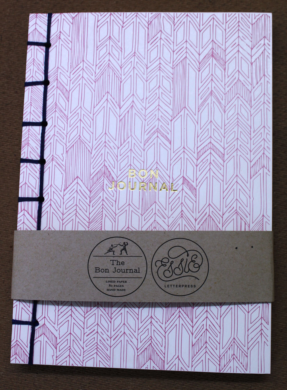 notebook letterpress olive hand stiched journal