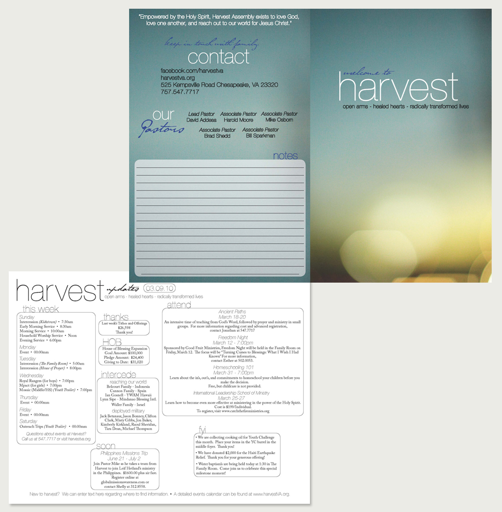 church Ministry bulletin Weekly monthly handout Christian Custom Customize